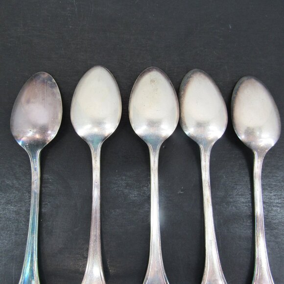 Reed & Barton Pompeian Greek Key & Scrollwork Design Teaspoons Lot of 5 Vntg - Picture 4 of 8